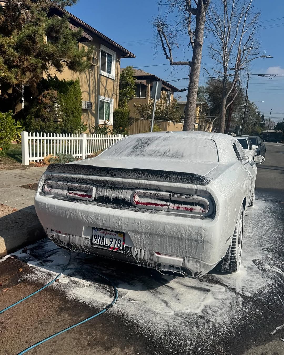 Dodge Challenger detailed at the client's driveway - Top Valley Detail